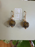 Nancy Tillisch 4570 Nepali beads pearl earrings