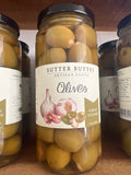 Garlic, stuffed olives